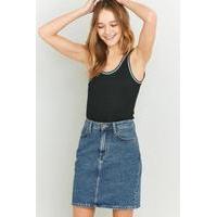 Urban Outfitters Sporty Tipped Black Tank Top, BLACK