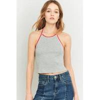 Urban Outfitters Tipped Grey Halter Neck Top, GREY