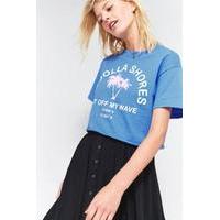 Urban Outfitters La Jolla Cropped T-Shirt, BLUE