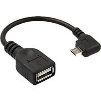USB Female to 90 Degree Micro USB Male OTG Cable for Samsung Galaxy S3/4/5 Table (15cm)