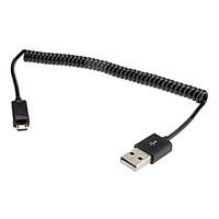 USB to Micro USB Stretchable Cable for Samsung Galaxy Note4/S4/S3/Huawei/Lenovo (Black)
