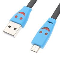 usb data cable with led gleamy smiling face for samsung mobile phone a ...
