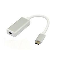 USB-C USB 3.1 Type C to Mini DisplayPort DP 1080p HDTV Adapter Cable with Silver Case for 2016 New 12 Inch Macbook