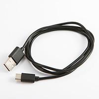 USB 2.0 Type C Black Portable Cable For Samsung Huawei Sony Nokia HTC Motorola LG Lenovo Xiaomi 1m PVC