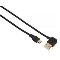 USB Charging Cable USB-A plug 90° Micro USB plug 0.5m (Black)