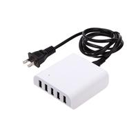 USB 5 Port Quick Smart Desktop Charger High Speed Fast Charge for iPhone iPad Samsung Tablet PC Mobile Device 5V/8A Portable AC100-240V