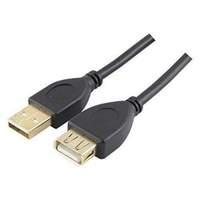 Usb 2.0 A/a Extension Sord + Ferrites + Gold Black- 1 M