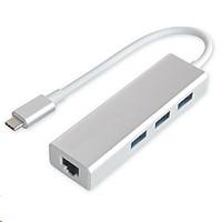 USB3.1 Type-C to RJ45 1000Mbps Ethernet LAN Adapter with 3 Port USB 3.0 Hub for MacBook Support IEEE 802.3AZ