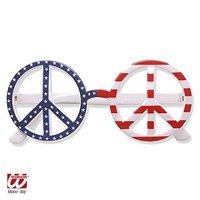 Usa Flag Love & Peace Glasses Glasses For 70s Hippy Hippie Fancy Dress