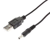 USB Charger Cable to DC 3.5mm Plug/Jack DC3.5 Cable(Black, 0.6M)