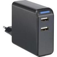 USB charger Mains socket VOLTCRAFT SPAS-2400/2+ Max. output current 2400 mA 2 x USB
