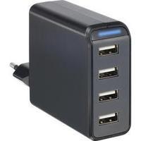 USB charger Mains socket VOLTCRAFT SPAS-4800/4 Max. output current 4800 mA 4 x USB