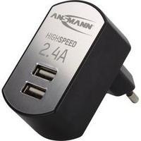 USB charger Mains socket Ansmann 1001-0031 Max. output current 2400 mA 2 x USB Auto-Detect