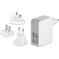 USB charger Mains socket ednet 31809 Max. output current 4800 mA 4 x USB incl. UK adapter, incl. US adapter