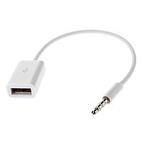 USB 2.0 Female to 3.5mm Male Cable White (RC-033-WH-0.15M)