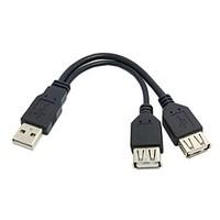 USB 2.0 A Male to Dual Data USB 2.0 A Female Power Cable USB 2.0 A Female Extension Cable 20cm