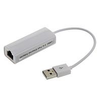 USB2.0 Ethernet Adapter for Computer High Speed White