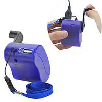 USB Hand Crank Manual Dynamo Cell Phone Charger Emergency For MP4 MP3 Mobile PDA-- Blue