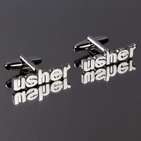 usher cut out words wedding cufflinks