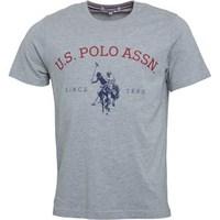 us polo assn mens ranch t shirt light grey marl