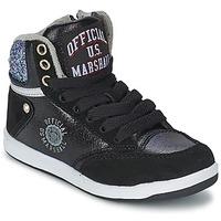 us marshall douna girlss childrens shoes high top trainers in black