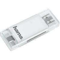 USB smartphone/table card reader Hama USB-2.0-SD/microSD-Kartenleser Weiß Whit