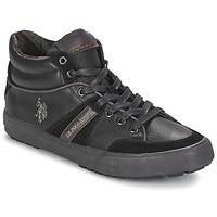 U.S Polo Assn. NIGEL LEATHER men\'s Shoes (High-top Trainers) in black