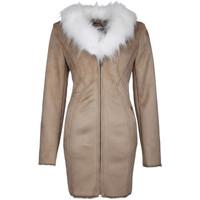 Usha Coat with detachable fur collar 15434992 women\'s Coat in BEIGE