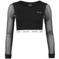 usa pro little mix long sleeve crop top ladies