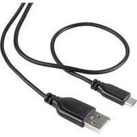 USB 2.0 Cable [1x USB 2.0 connector A - 1x USB 2.0 connector Micro B] 1 m Black SuperSoft sheath Renkforce