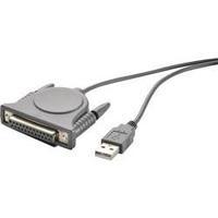 USB 1.1, Parallel Cable [1x USB 1.1 connector A - 1x D-SUB socket 25-pin] 1.80 m Grey Renkforce