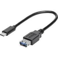 USB 3.0 Adapter [1x USB-C plug - 1x USB 3.0 port A] 0.15 m Black incl. OTG function, gold plated connectors Renkforce