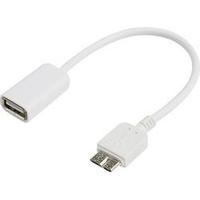 USB 2.0 Cable [1x USB 3.0 connector Micro B - 1x USB 2.0 port A] 0.10 m White incl. OTG function Renkforce