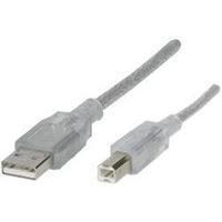 USB 2.0 Cable [1x USB 2.0 connector A - 1x USB 2.0 connector B] 1.80 m Transparent Renkforce