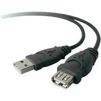 USB 2.0 Extension cable [1x USB 2.0 connector A - 1x USB 2.0 port A] 3 m Black UL-approved Belkin