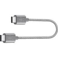 USB 2.0 Cable [1x USB-C plug - 1x USB-C plug] 0.15 m Grey Fabric sleeve Belkin