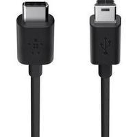 USB 2.0 Cable [1x USB 2.0 connector Mini B - 1x USB-C plug] 1.80 m Black Flame-retardant Belkin