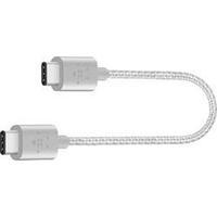USB 2.0 Cable [1x USB-C plug - 1x USB-C plug] 0.15 m Silver Fabric sleeve Belkin