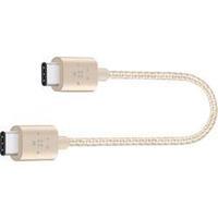 USB 2.0 Cable [1x USB-C plug - 1x USB-C plug] 0.15 m Gold Fabric sleeve Belkin