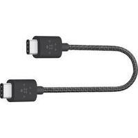 USB 2.0 Cable [1x USB-C plug - 1x USB-C plug] 0.15 m Black Fabric sleeve Belkin