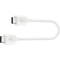 USB 2.0 Cable [1x USB-C plug - 1x USB-C plug] 0.15 m White Fabric sleeve Belkin