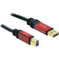 USB 3.0 Cable [1x USB 3.0 connector A - 1x USB 3.0 connector B] 1 m Red, Black gold plated connectors, UL-approved Deloc