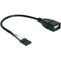 USB 2.0 Cable [1x USB 2.0 port internal 4-pin - 1x USB 2.0 port A] 0.20 m Black UL-approved Delock