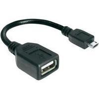 USB 2.0 Cable [1x USB 2.0 connector Micro B - 1x USB 2.0 port A] 0.15 m Black incl. OTG function Delock