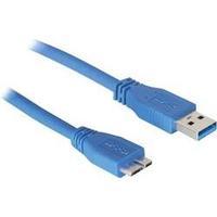 USB 3.0 Cable [1x USB 3.0 connector A - 1x USB 3.0 connector Micro B] 5 m Blue gold plated connectors, UL-approved Deloc