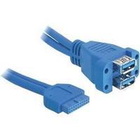 USB 3.0 Cable [1x USB 3.0 port internal 19-pin - 2x USB 3.0 port A] 0.45 m Blue UL-approved Delock