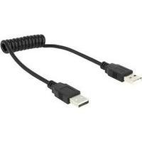 USB 2.0 Cable [1x USB 2.0 connector A - 1x USB 2.0 connector A] 0.60 m Black Spiral cable Delock