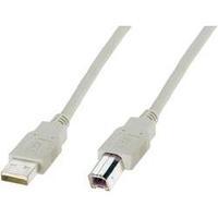 USB 2.0 Cable [1x USB 2.0 connector A - 1x USB 2.0 connector B] 1.80 m Beige UL-approved Digitus