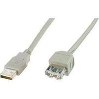 USB 2.0 Extension cable [1x USB 2.0 connector A - 1x USB 2.0 port A] 1.80 m Beige UL-approved Digitus