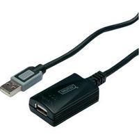 USB 2.0 Extension cable [1x USB 2.0 connector A - 1x USB 2.0 port A] 5 m Black Digitus